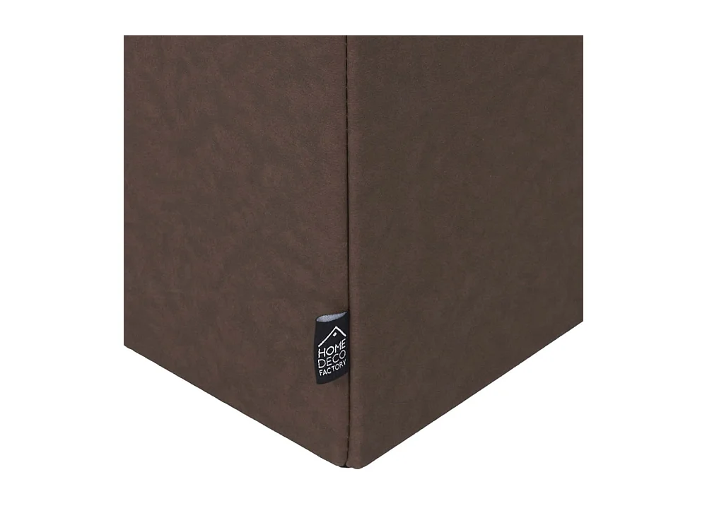 Coffre Pouf Pliable Pu Marron Marron