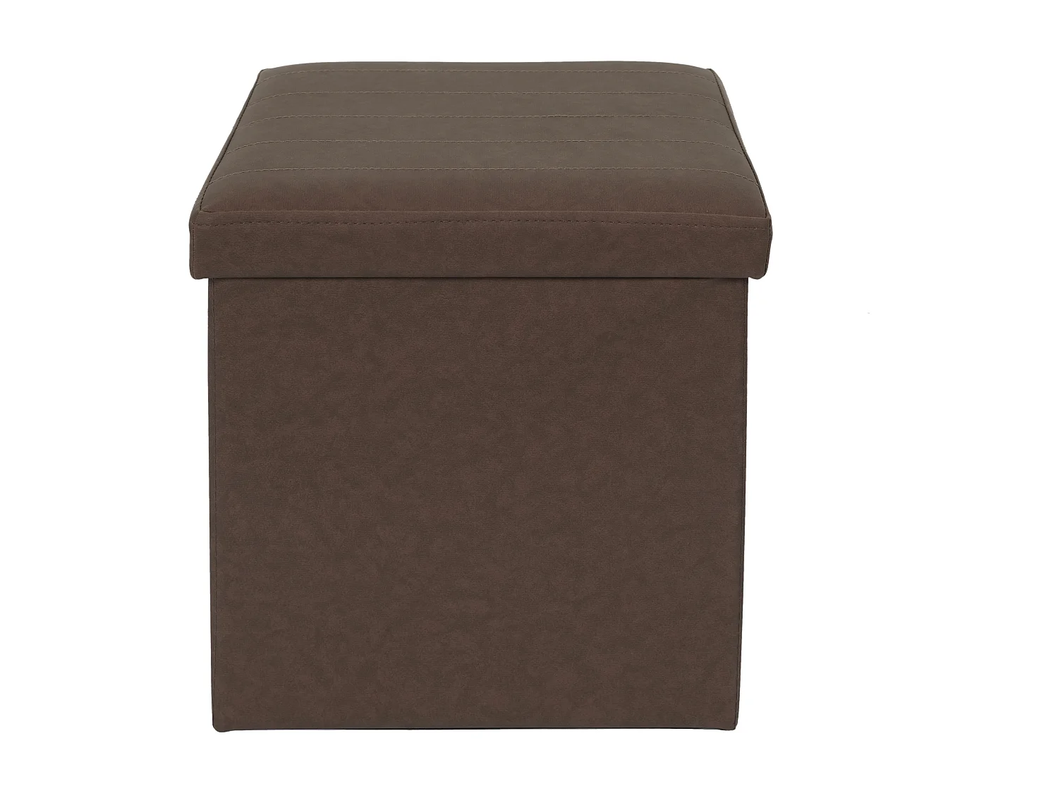 Coffre Pouf Pliable Pu Marron Marron