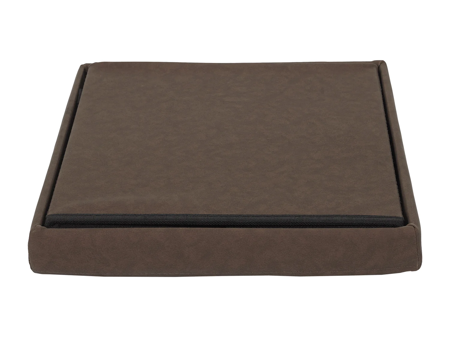 Coffre Pouf Pliable Pu Marron Marron