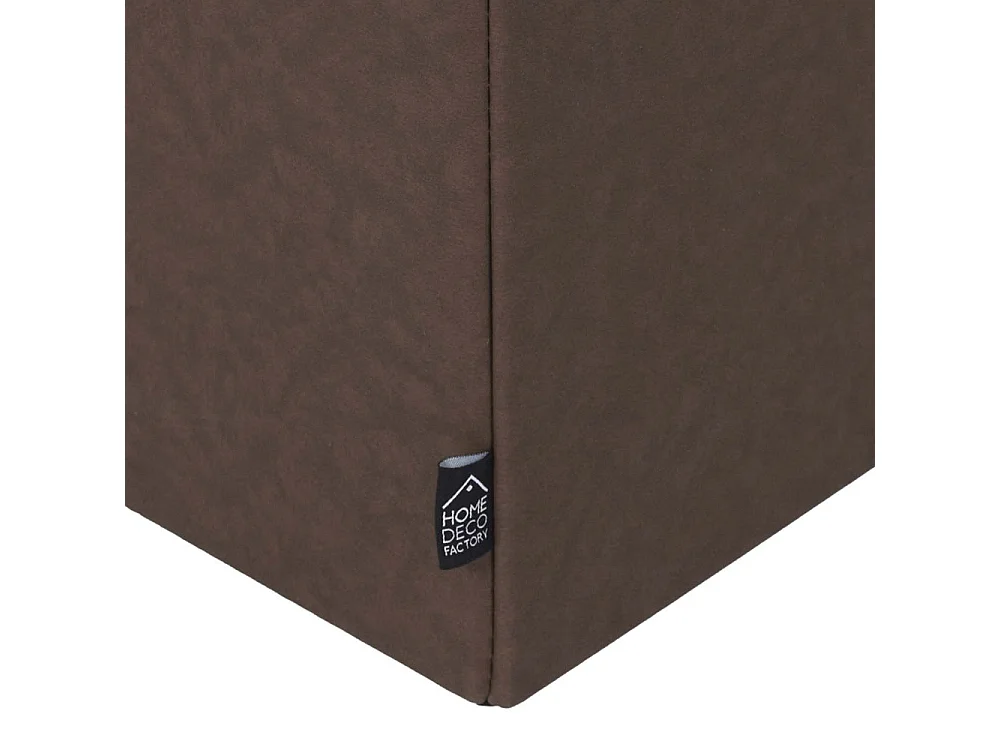 Coffre Pouf Pliable Pu Marron Marron