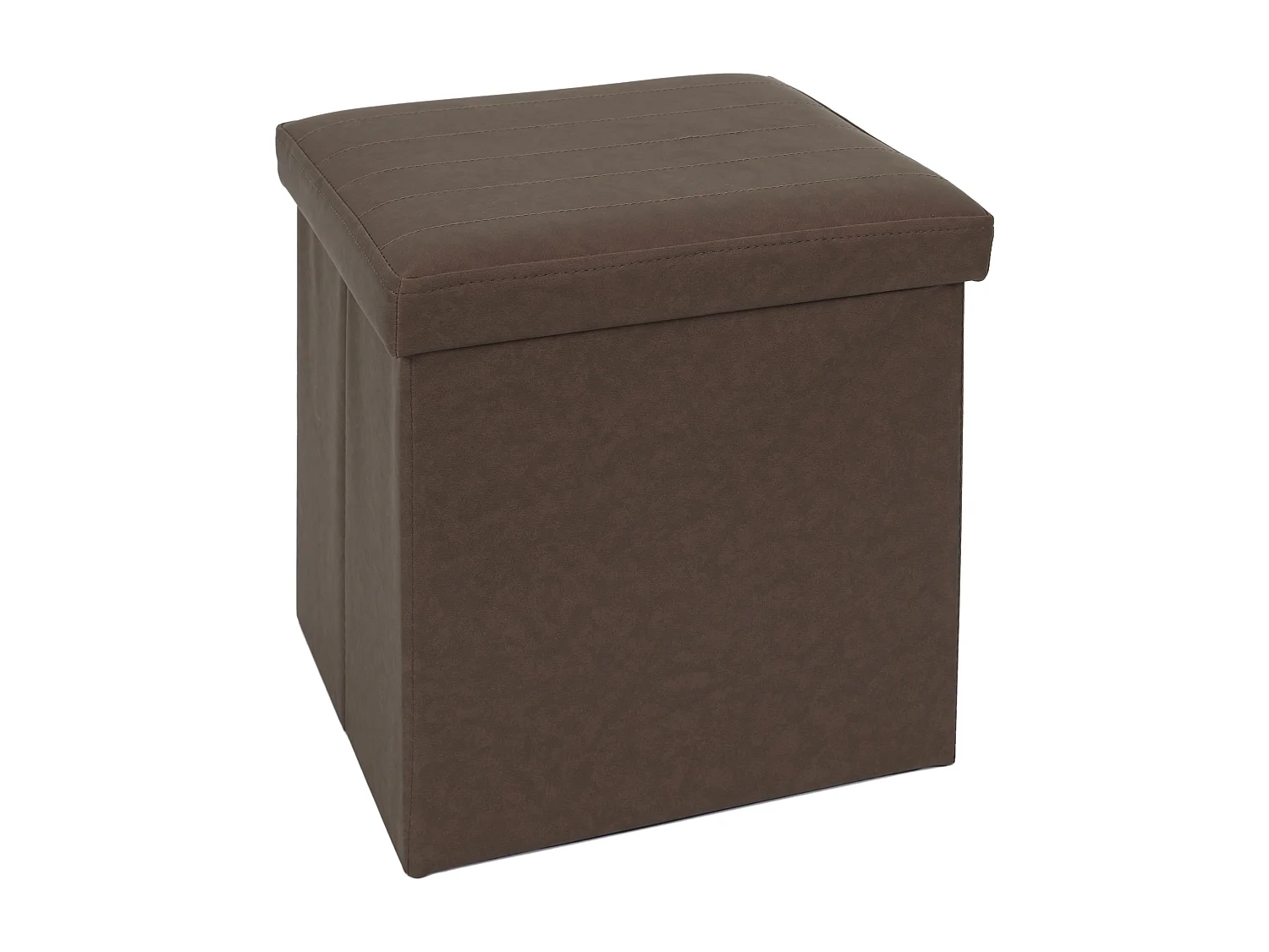 Coffre Pouf Pliable Pu Marron Marron