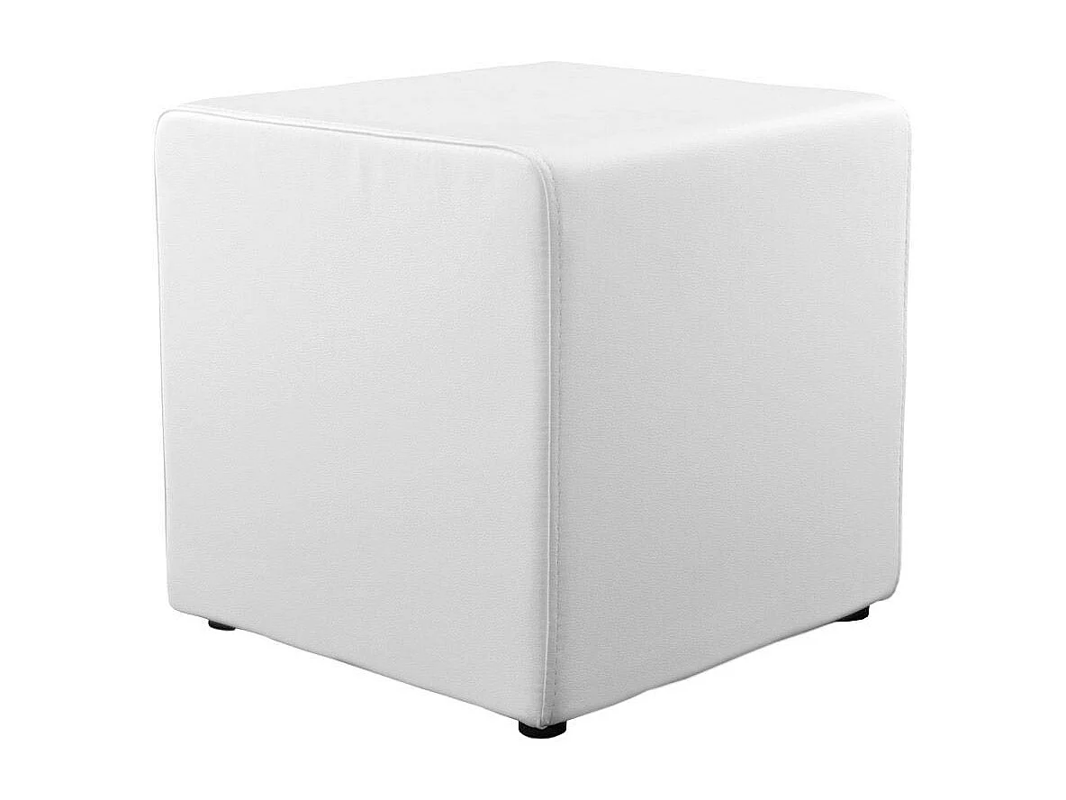 Pouf Carré Design "Cube" 41cm Blanc