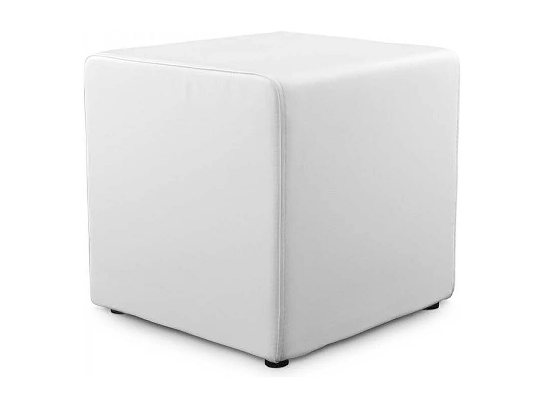 Pouf Carré Design "Cube" 41cm Blanc