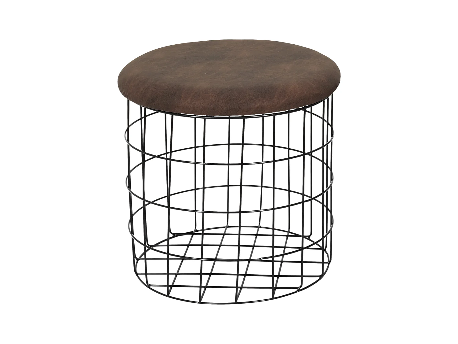 Pouf Gigogne Pu Marron X2