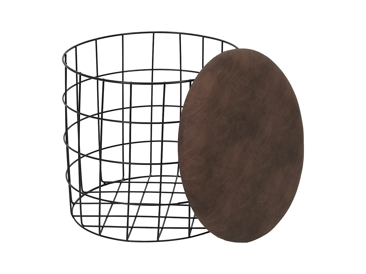 Pouf Gigogne Pu Marron X2