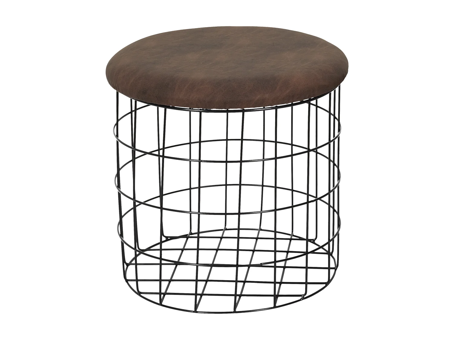 Pouf Gigogne Pu Marron X2