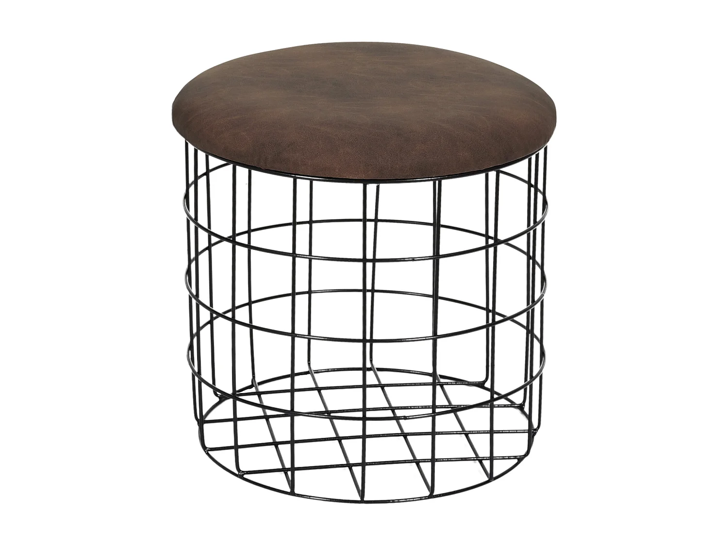 Pouf Gigogne Pu Marron X2