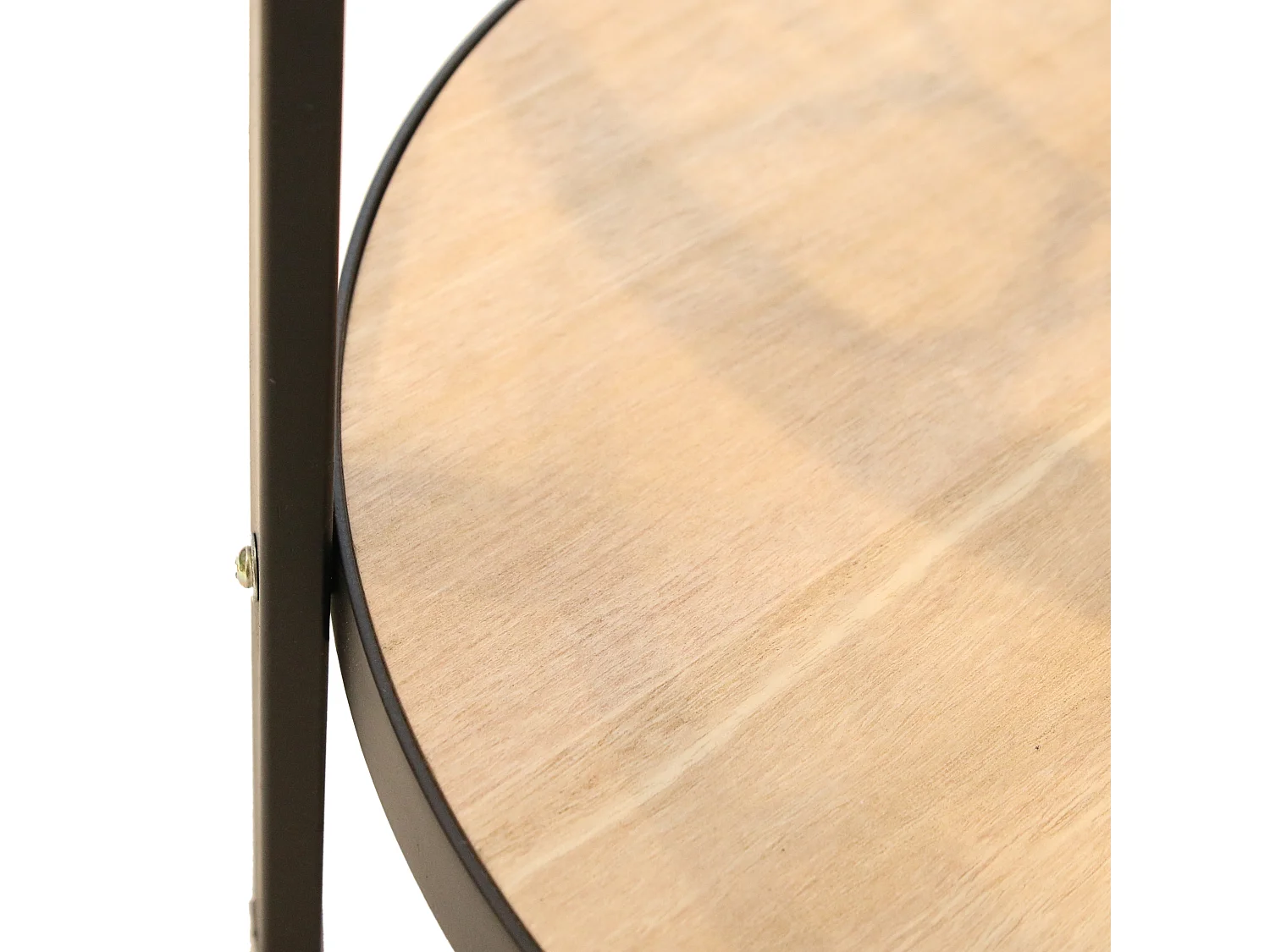 Table D Appoint Horloge 40.5x40.5x39cm Noir, Transparent, Beige