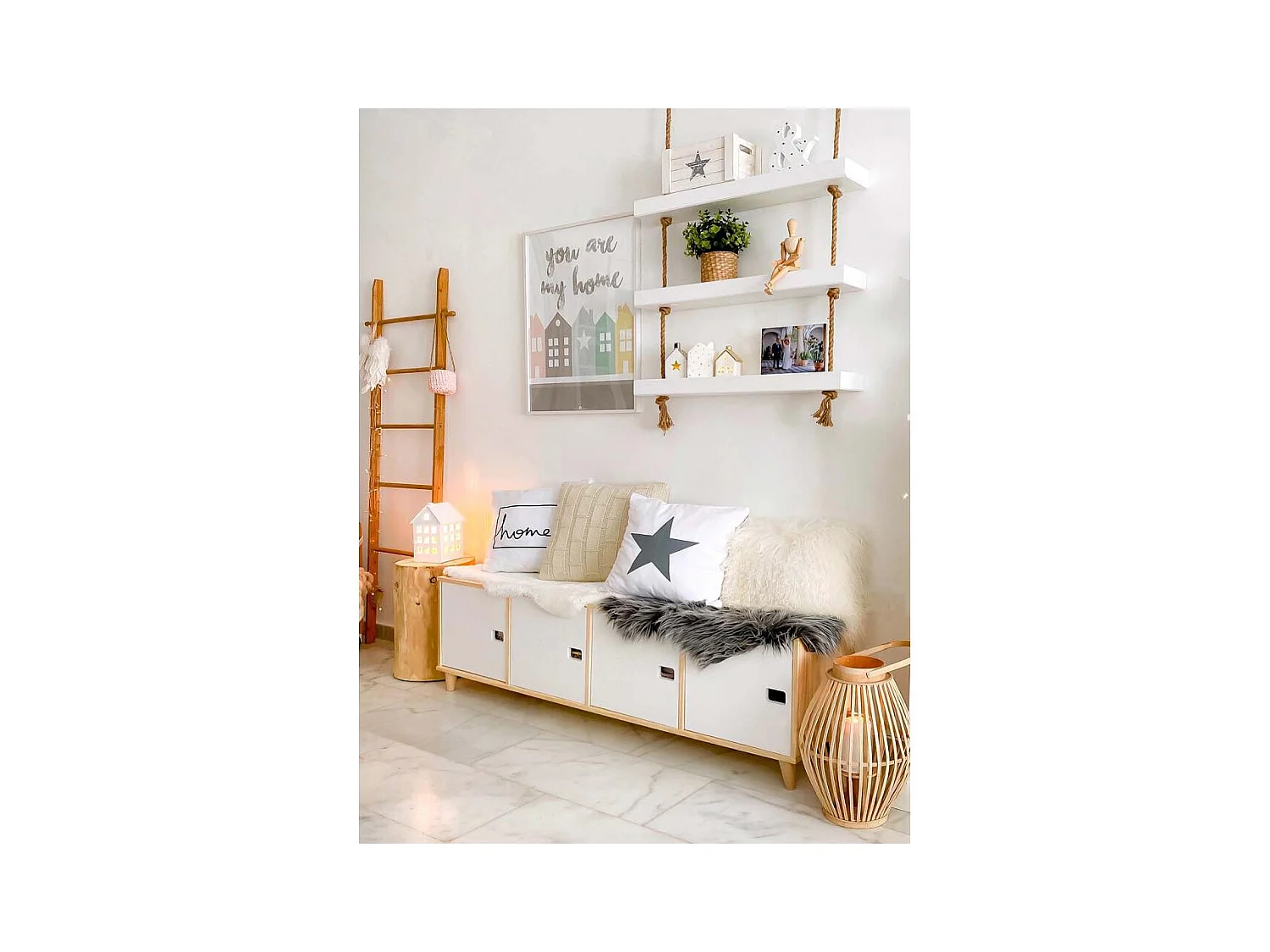 Étagère modulaire en pin massif Dinamic 4 tablettes