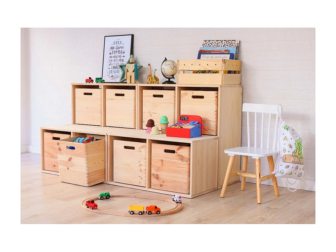 Étagère modulaire en pin massif Dinamic 4 tablettes