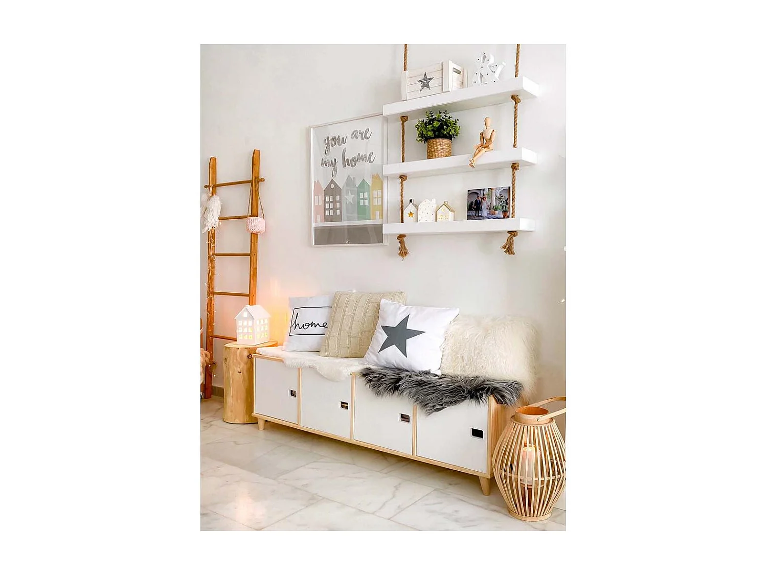 Étagère modulaire en pin massif Dinamic 4 tablettes