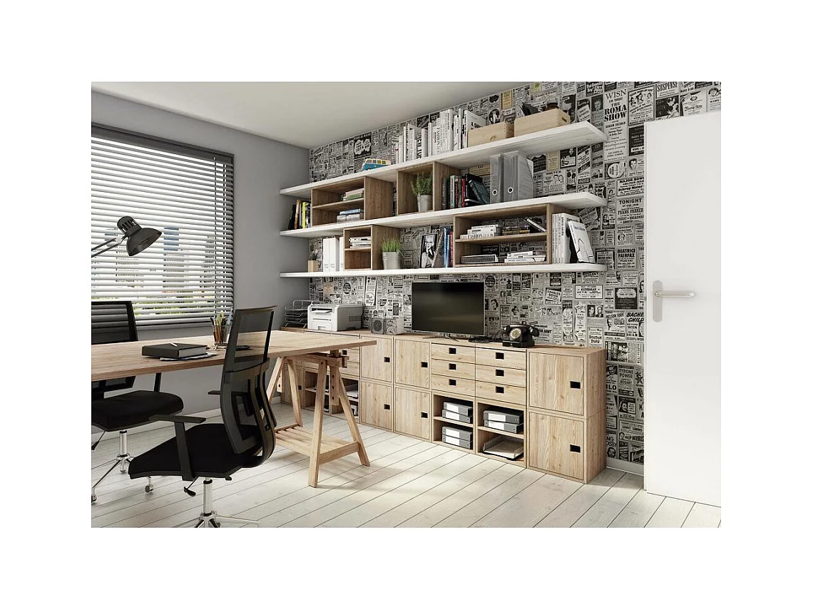 Regal mit Brett aus massivem Kiefernholz "Dinamic"