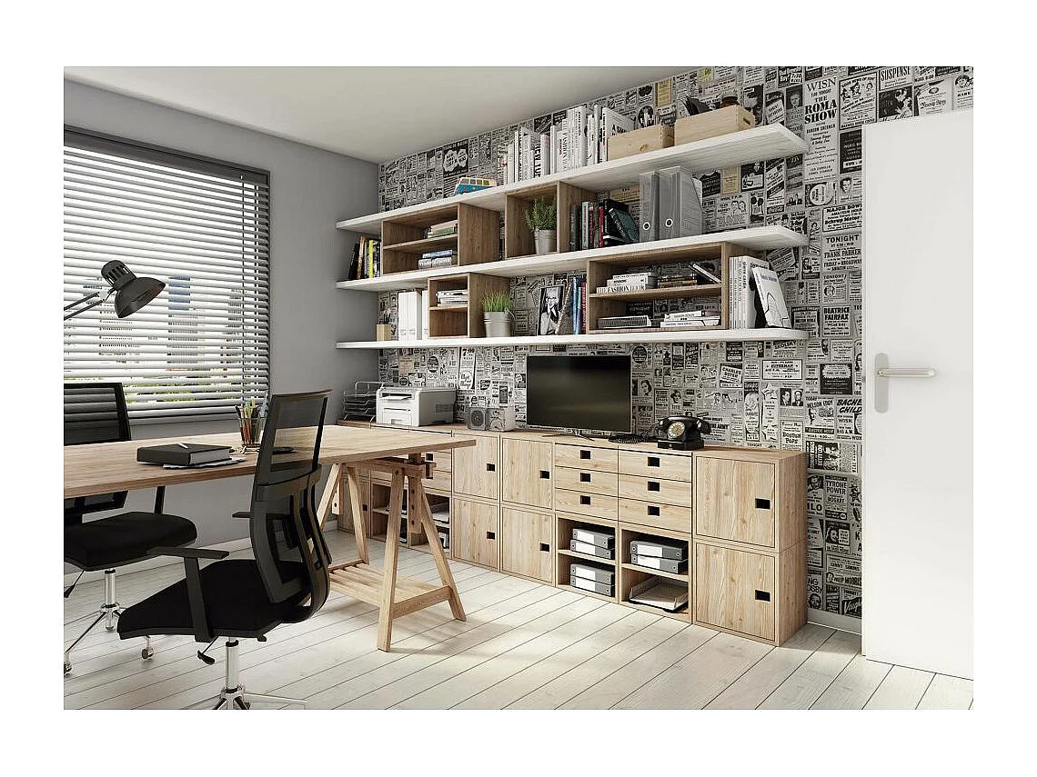 Meuble rangement avec tablette en pin massif Dinamic