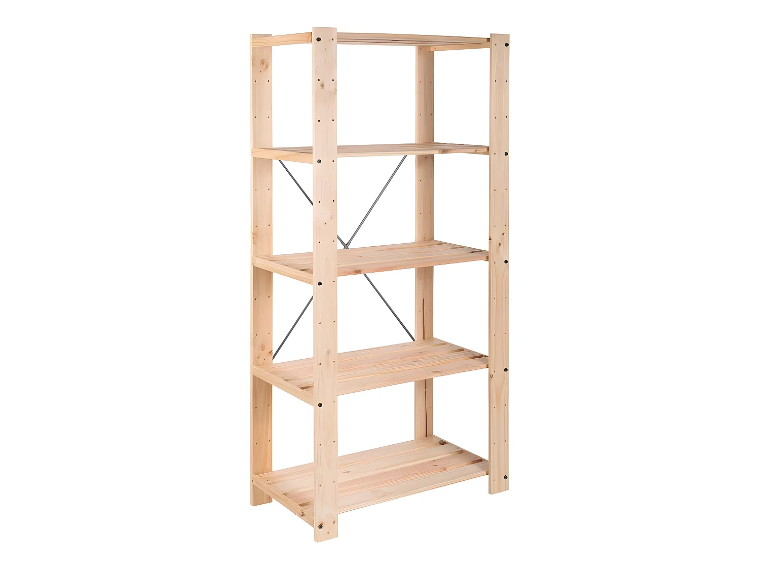 Étagère charge lourde en pin massif Evolution 5 tablettes