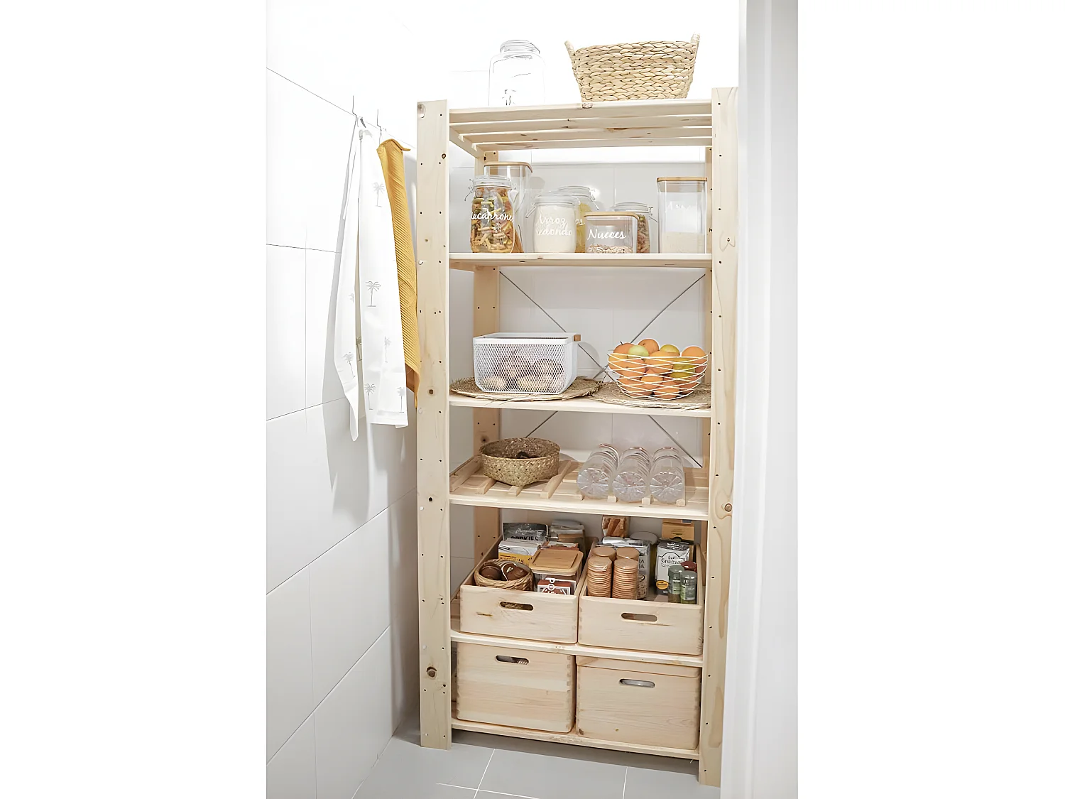 Étagère charge lourde en pin massif Evolution 5 tablettes