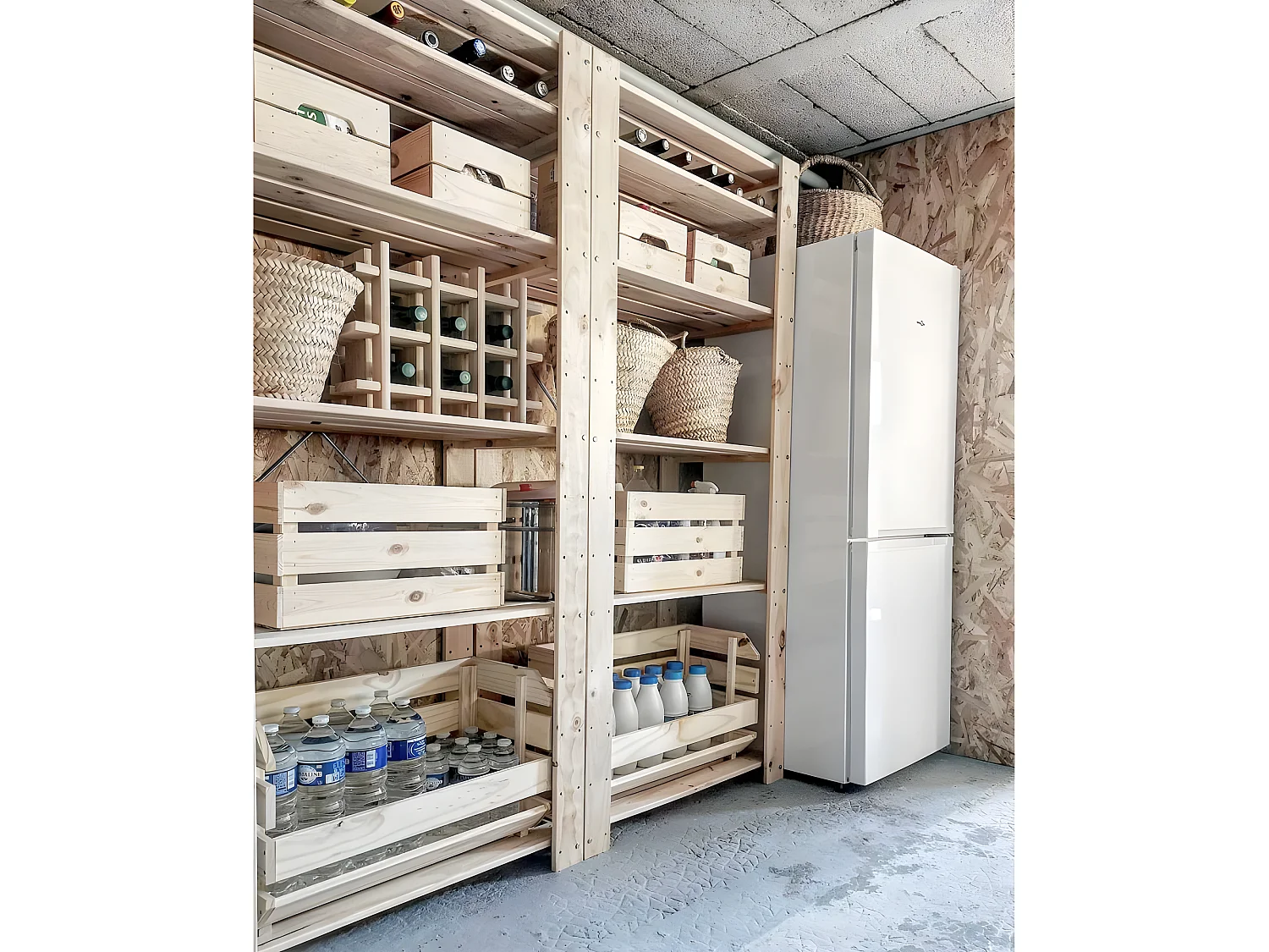 Étagère charge lourde en pin massif Evolution 5 tablettes