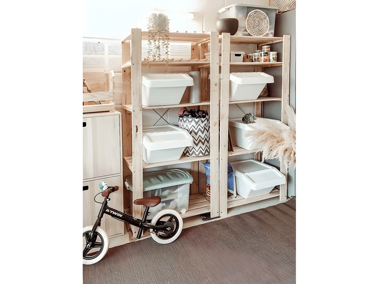 Étagère charge lourde en pin massif Evolution 5 tablettes