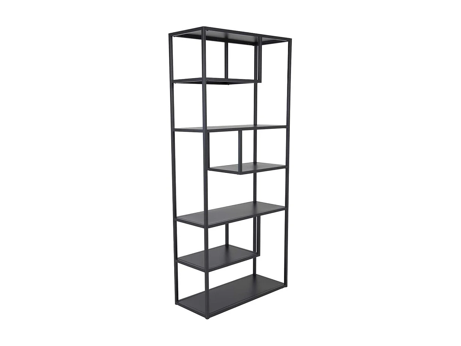 Staal wandkast 6 planken, zwart.