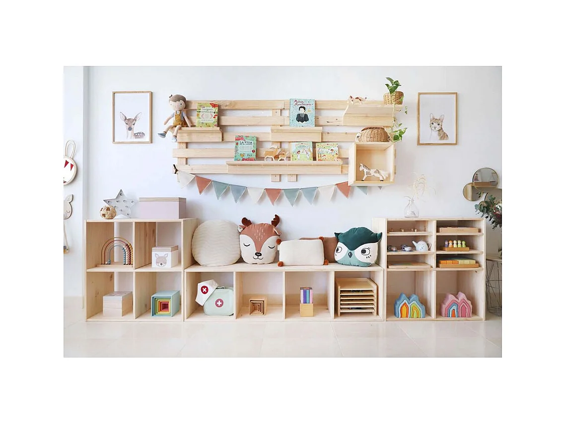 Étagère modulaire en pin massif Dinamic 2 tablettes