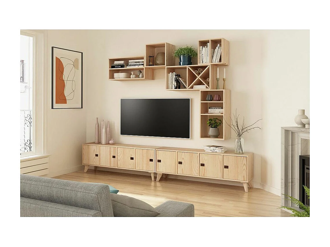 Étagère modulaire en pin massif Dinamic 2 tablettes