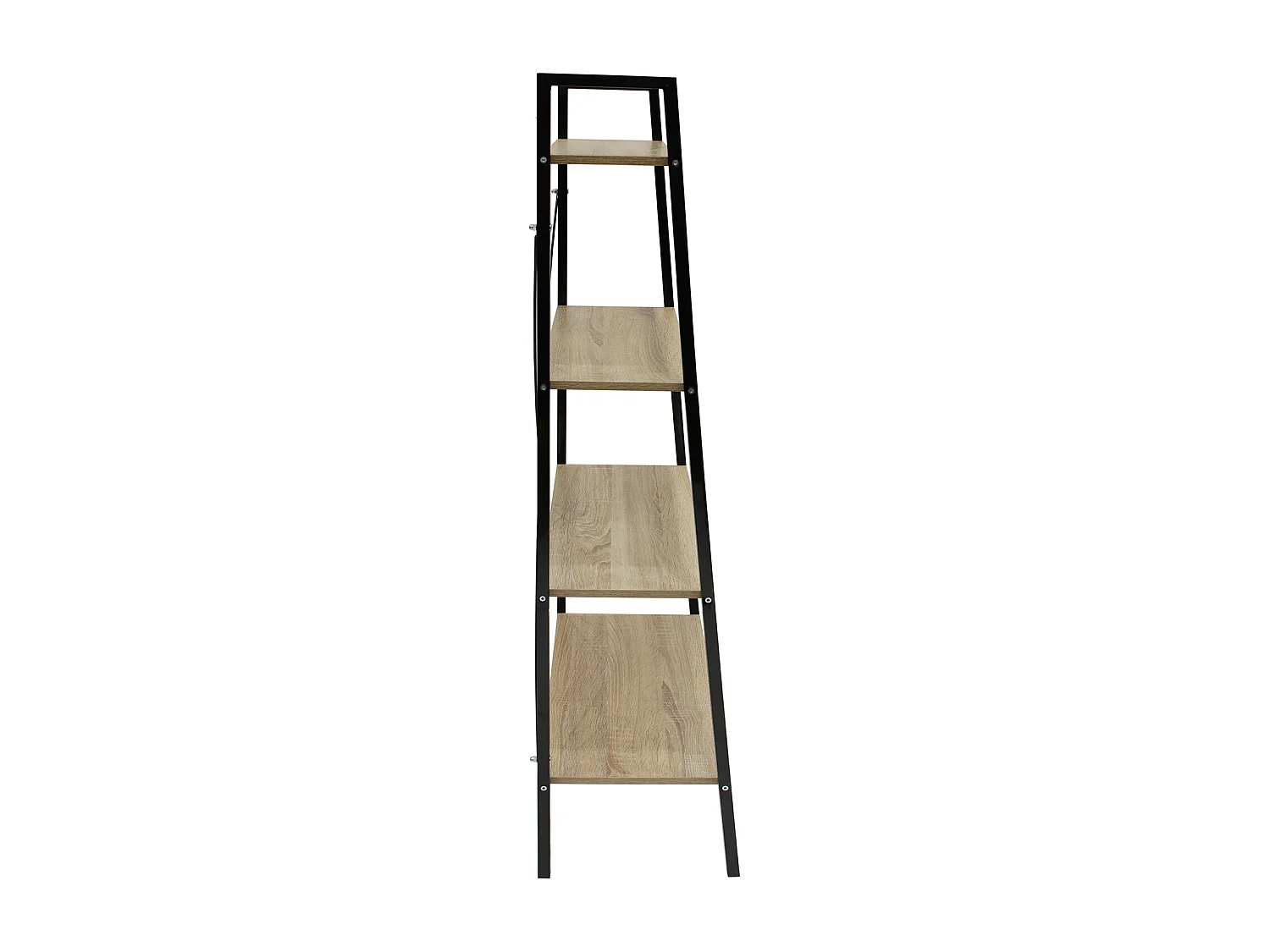 Etagere Bois Et Metal 148x60x32.5 Beige, Noir