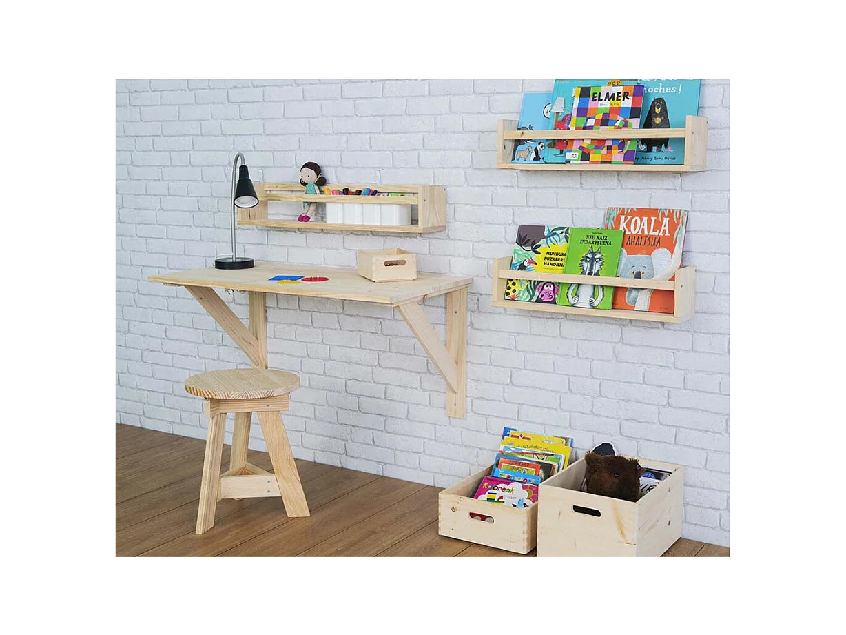 Tabouret bas en pin massif One