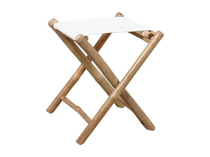 Hocker aus Bambus mit Sitzfläche aus Baumwolle