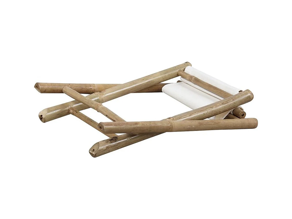 Hocker aus Bambus mit Sitzfläche aus Baumwolle