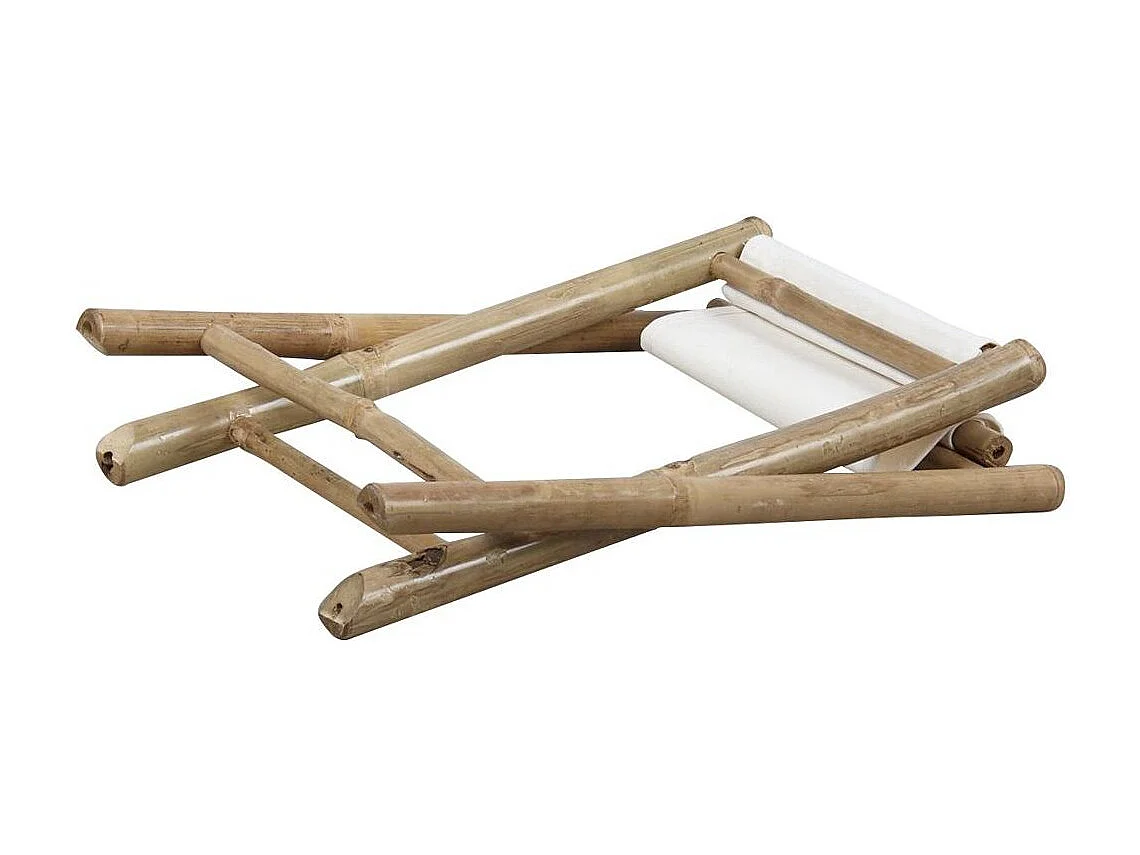 Tabouret pliant en bambou avec assise coton