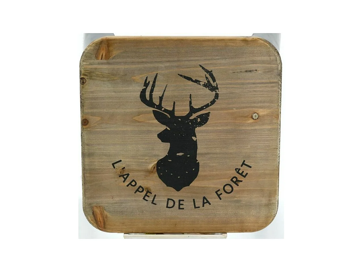 Tabouret en métal et bois Cerf