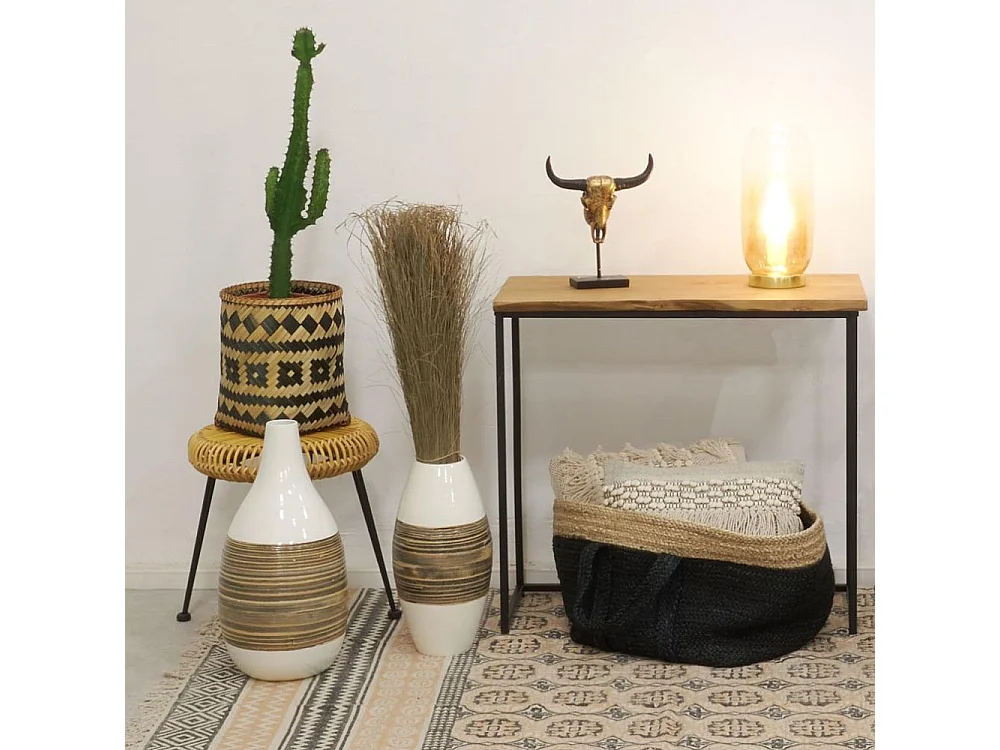 Sgabello in rattan naturale