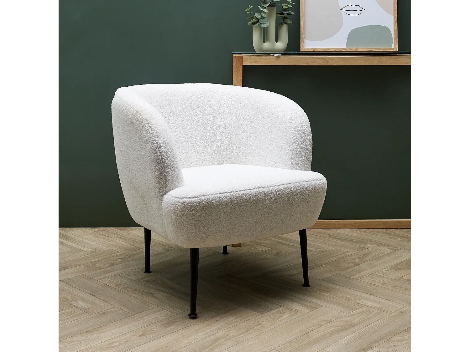 Fauteuil Salon Kiera Blanc
