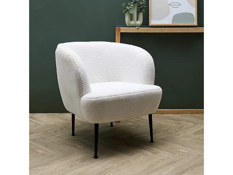 Fauteuil Salon Kiera Blanc