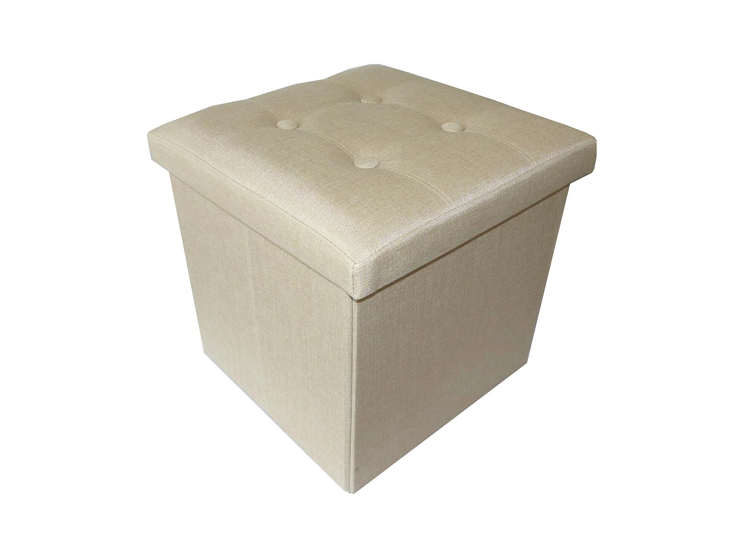 Pouf coffre pliable effet lin Jade Uni