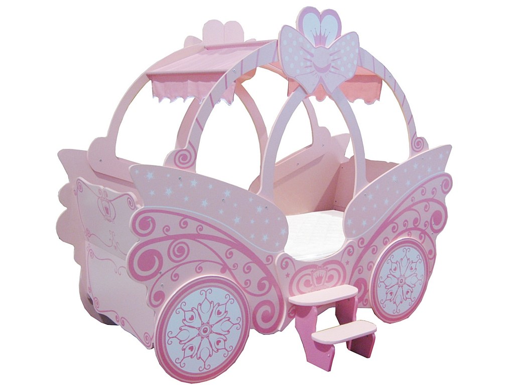 Pack Chambre Fille Lit 90x190cm Coloris Rose Princesse