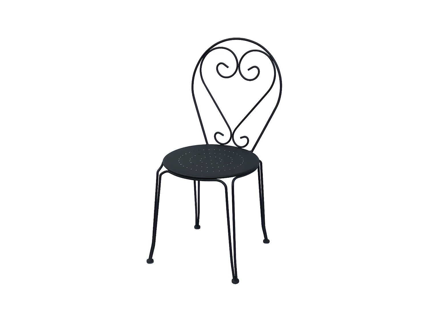 Conjunto de 4 sillas para jardín de hierro forjado  - Gris antracita - GUERMANTES