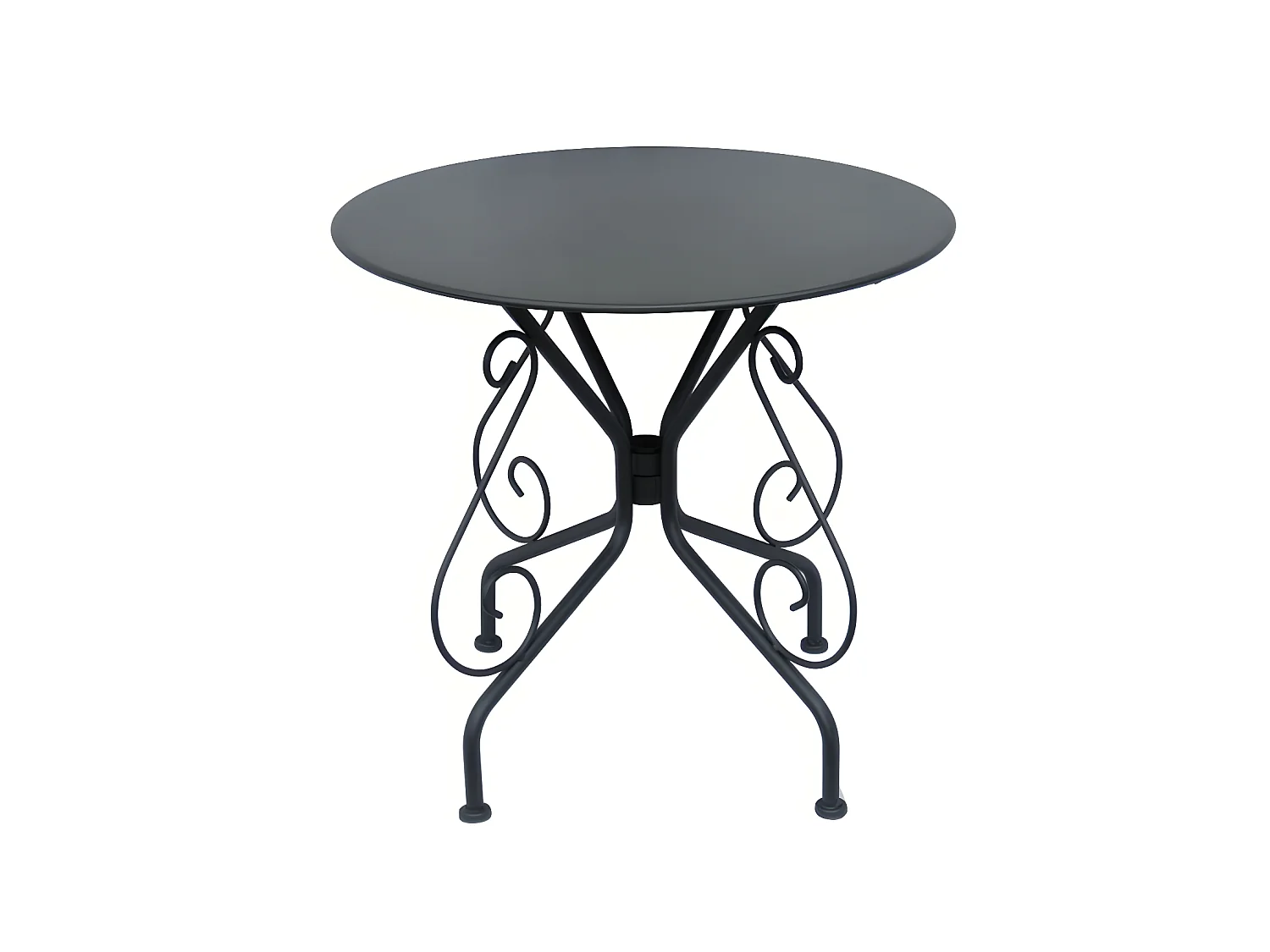 Table de jardin D.80 cm en métal façon fer forgé  - Anthracite - GUERMANTES de MYLIA