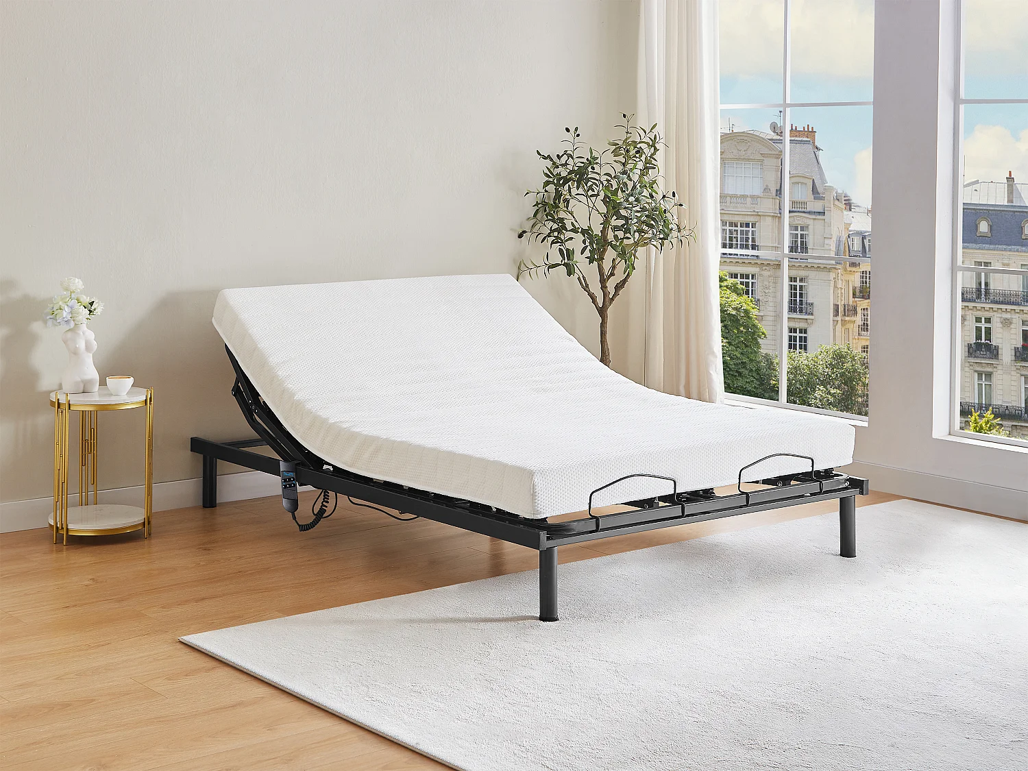 Sommier électrique de relaxation lattes 5 plans de couchage - 140 x 200 cm - PANDINO de YSMÉE