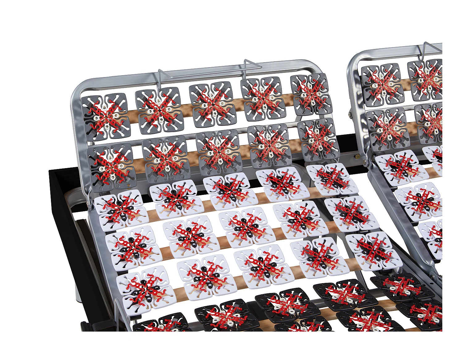 Relax-Bettgestell 2 x 48 Modulteller - 2x 70 x 190 cm - Schwarz - YSMÉE