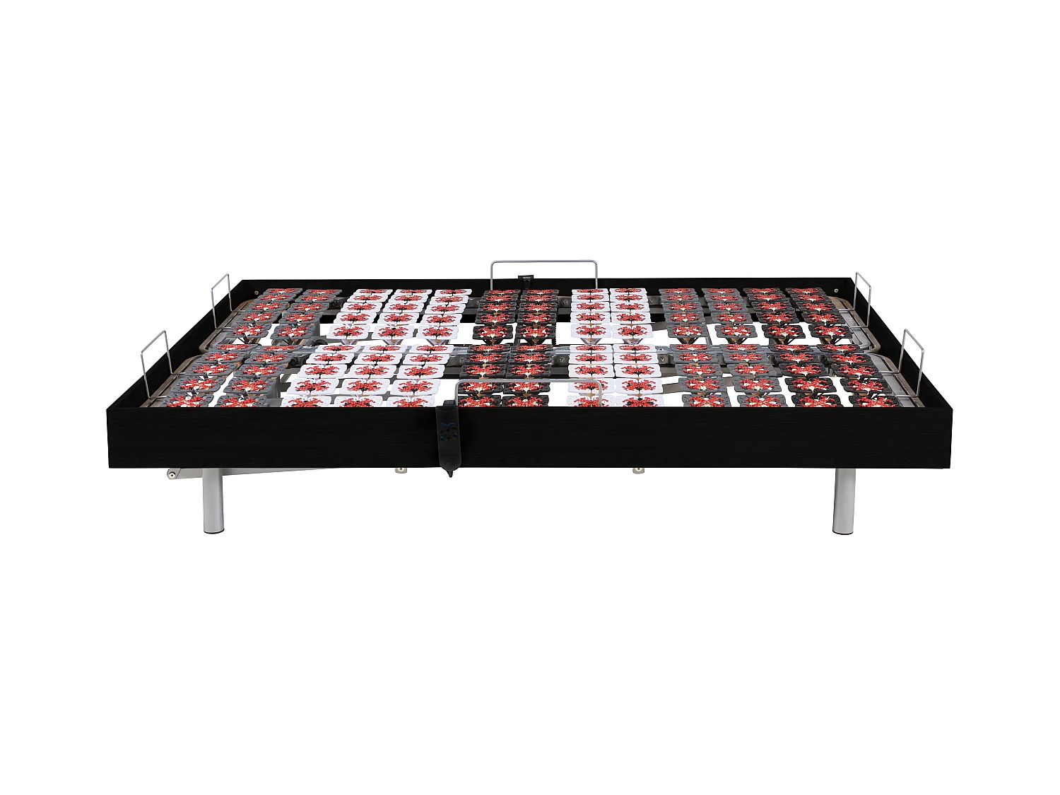 Elektrische bedbodem 2x78 met contactplaatjes kleur zwart hout van Ysmée - 2x90x200cm  - motoren OKIN