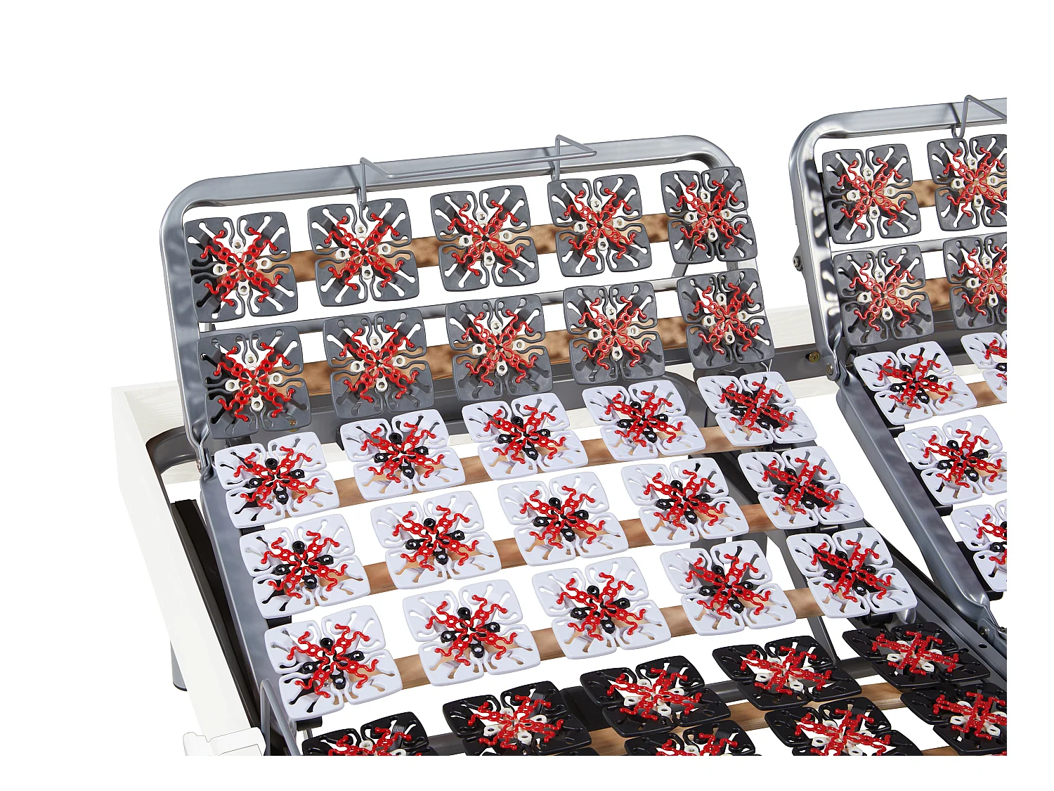 Elektrische bedbodem 2x78 met contactplaatjes kleur zwart hout van Ysmée - 2x90x200cm  - motoren OKIN