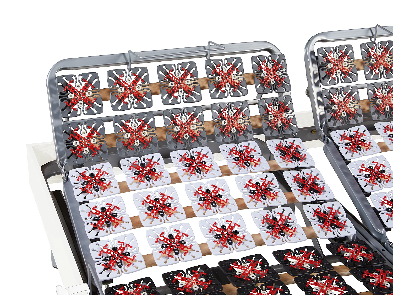 Elektrische bedbodem 2x78 met contactplaatjes kleur zwart hout van Ysmée - 2x90x200cm  - motoren OKIN