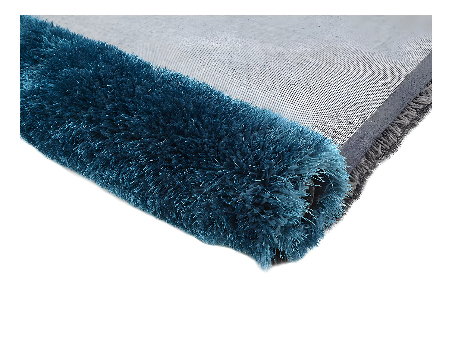 Alfombra shaggy PIETRA turquesa y gris - Poliéster - 120x170 cm
