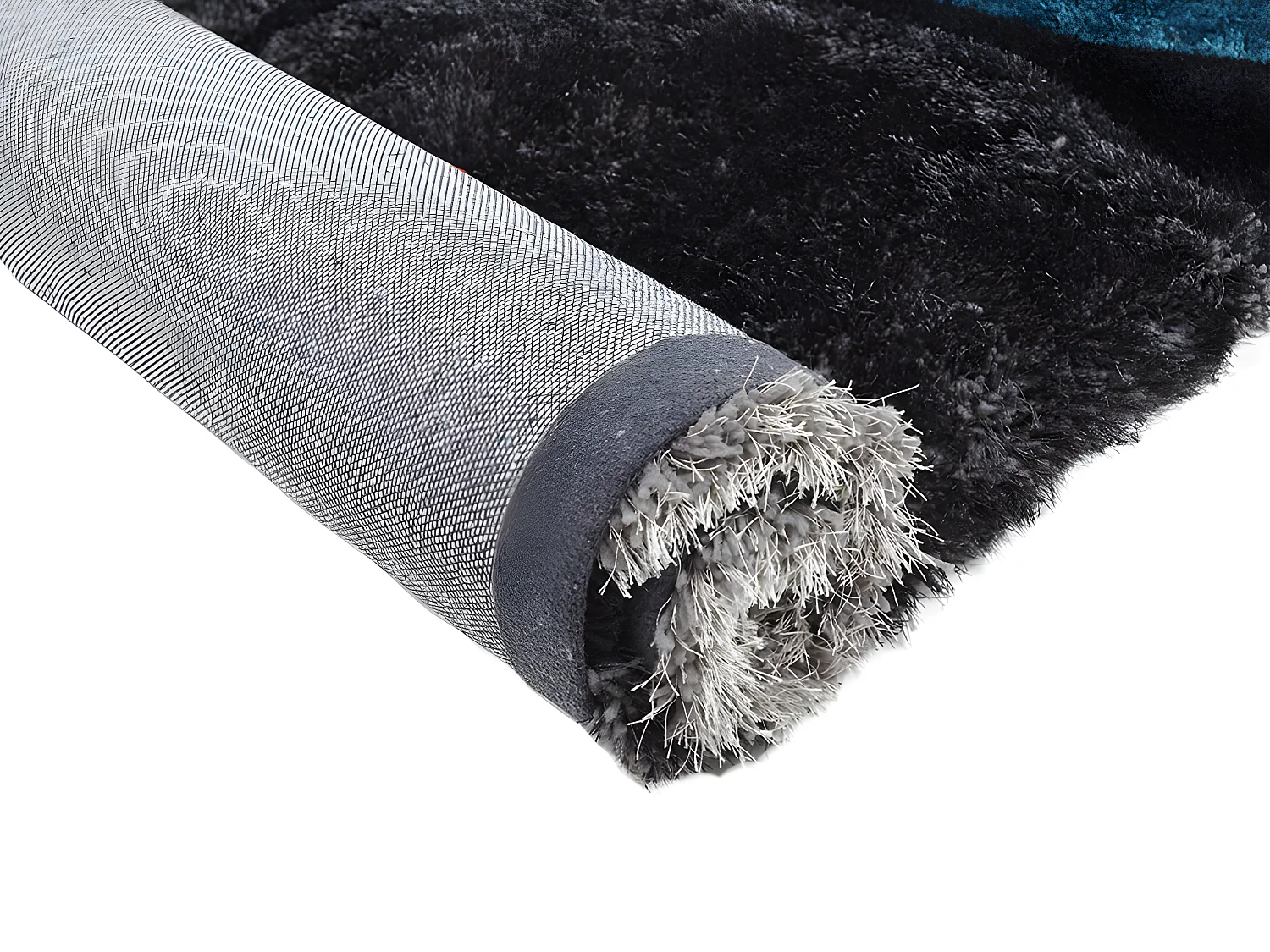 Shaggy-matta med lång lugg turkos och grå 160 × 230 cm PIETRA