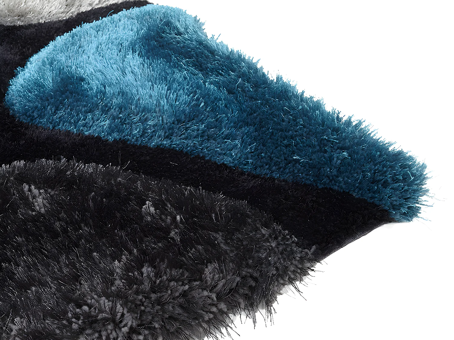 Shaggy-matta med lång lugg turkos och grå 160 × 230 cm PIETRA