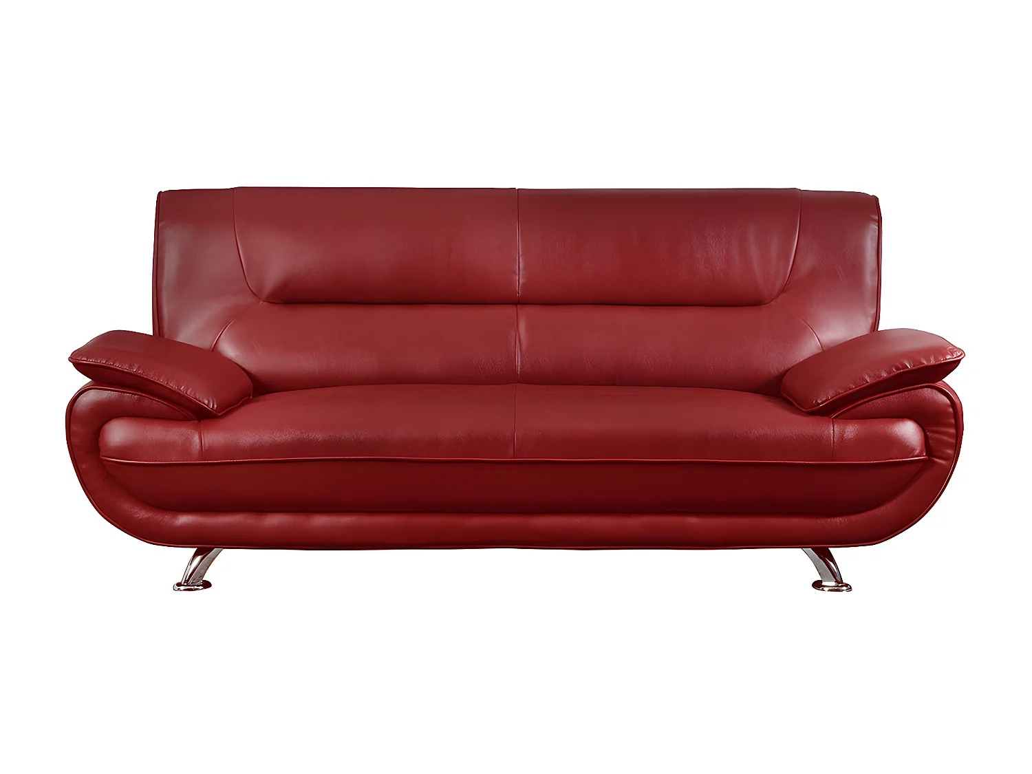 Canapé 3 places en simili NIGEL - Rouge