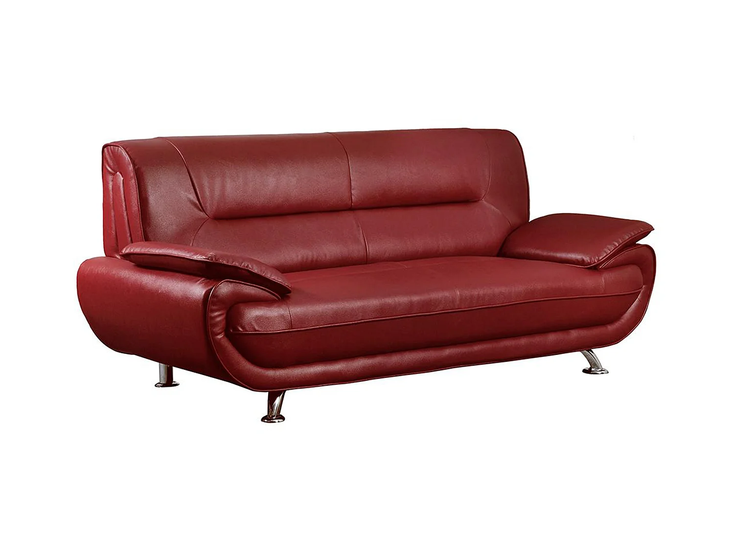 Driezitsbank van kunstleer NIGEL - Rood