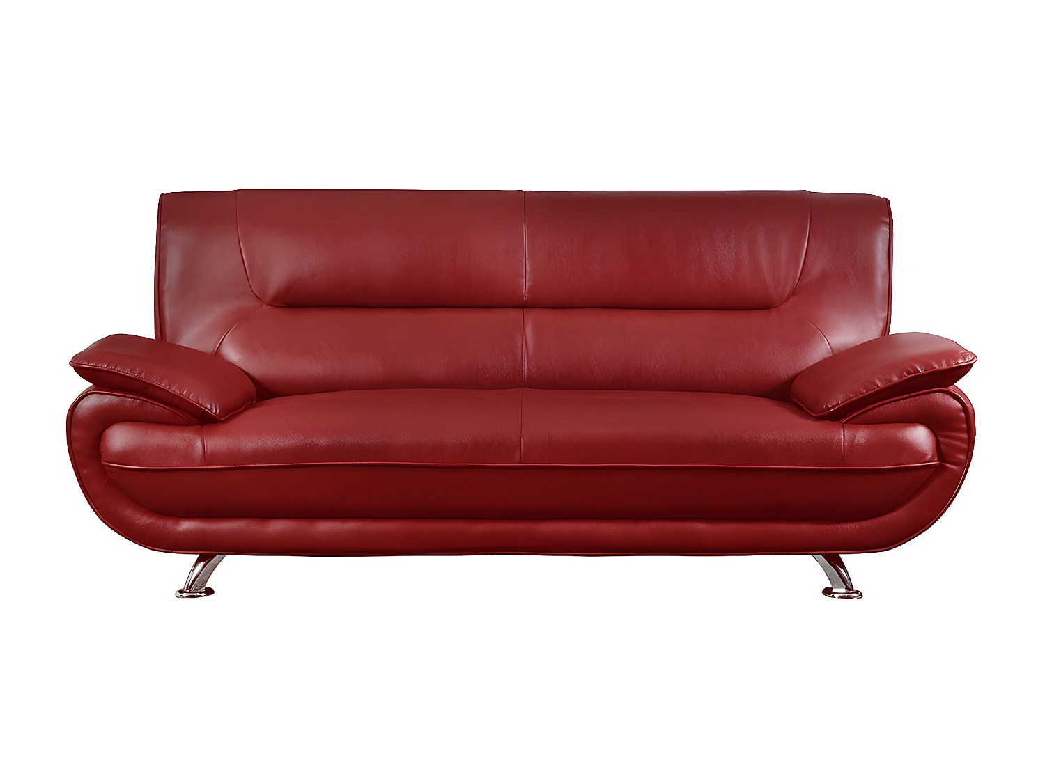 Sofa 3-Sitzer - Kunstleder - Rot - NIGEL günstig online kaufen