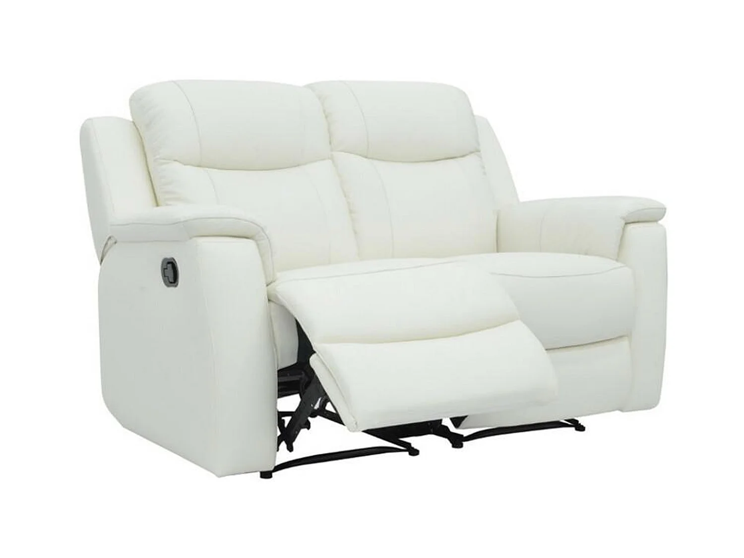 Sofá 2 plazas relax EVASION de piel - Blanco márfil