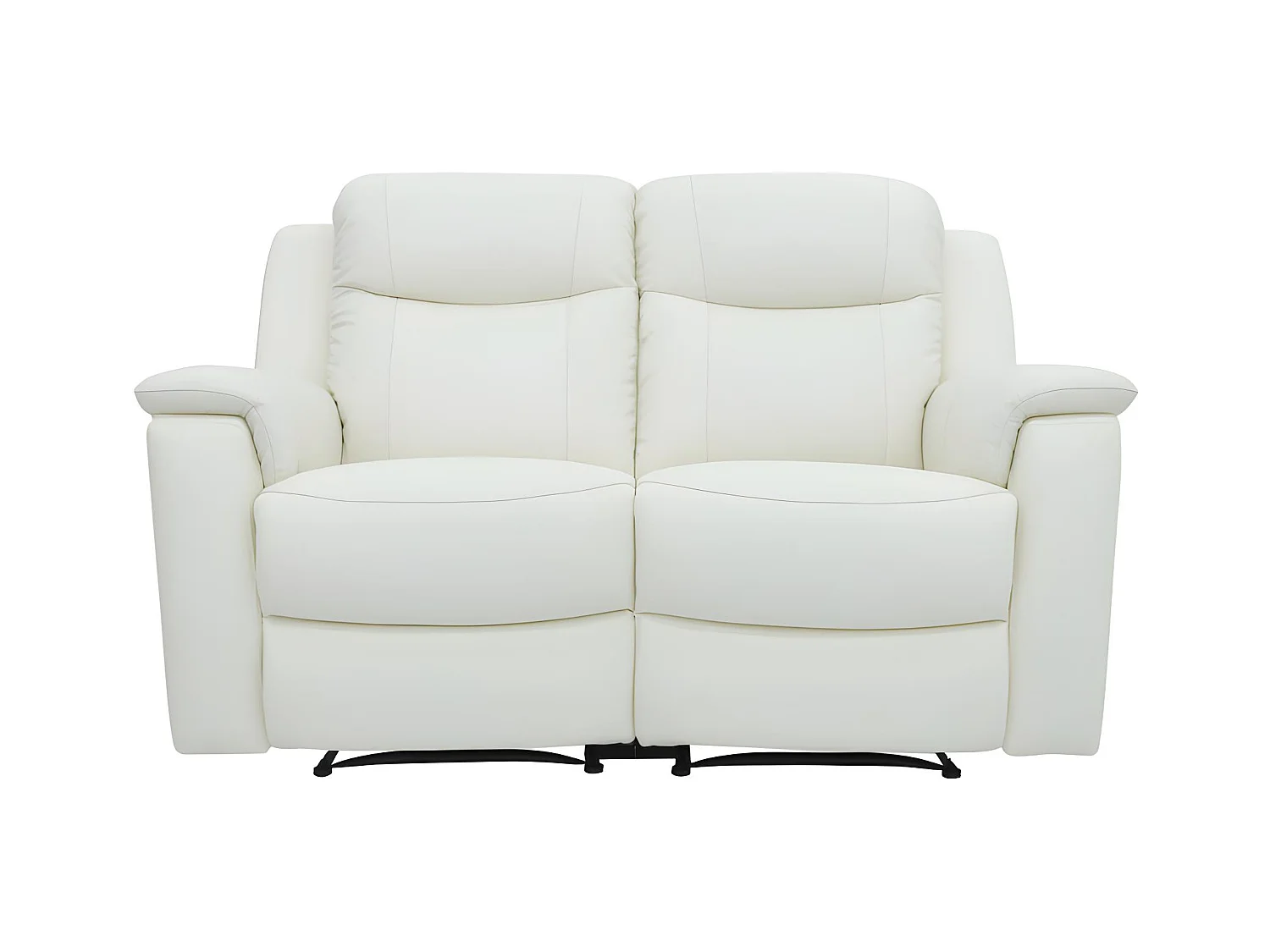 Sofá 2 plazas relax EVASION de piel - Blanco márfil